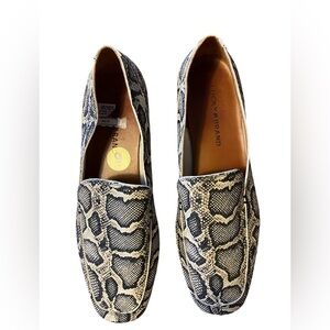 LUCKY BRAND CANYEN Women’s Loafers/Flats Leather Brown/Cream Snakeskin Print 9M